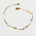 Bracelet Barres Dorées et Perles d'imitation Dorées Luxe