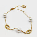 Chaine de Cheville H Luxe et Perles d'imitation Blanches