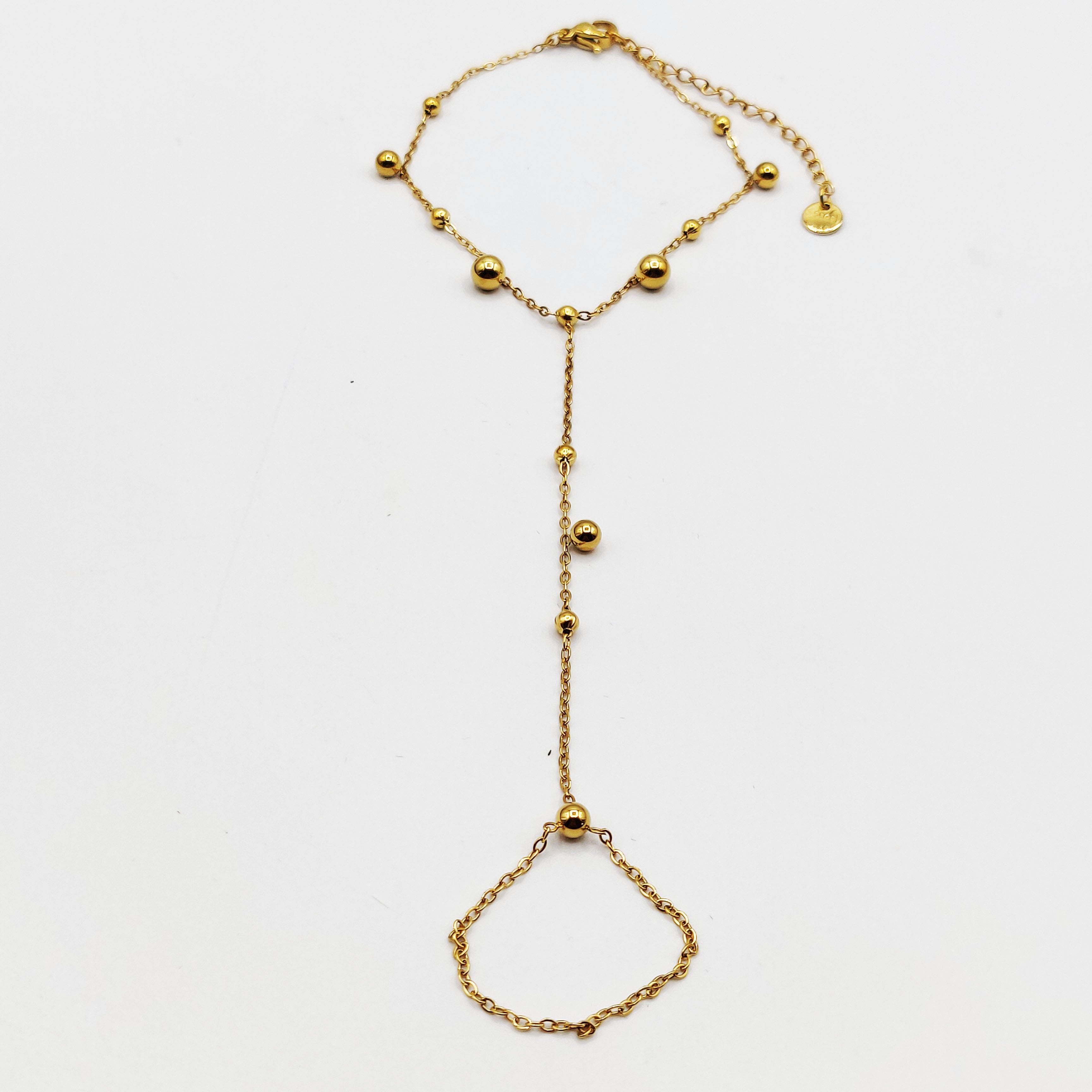 Bracelet / Chaîne de Main Perles d'imitation Dorées Multi Tailles
