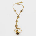 Bracelet / Chaîne de Main Trèfles 5 Cristaux et Ronds Cristaux Luxe