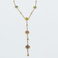 Collier Trèfles 5 Cristaux Multicolores Luxe Descendant