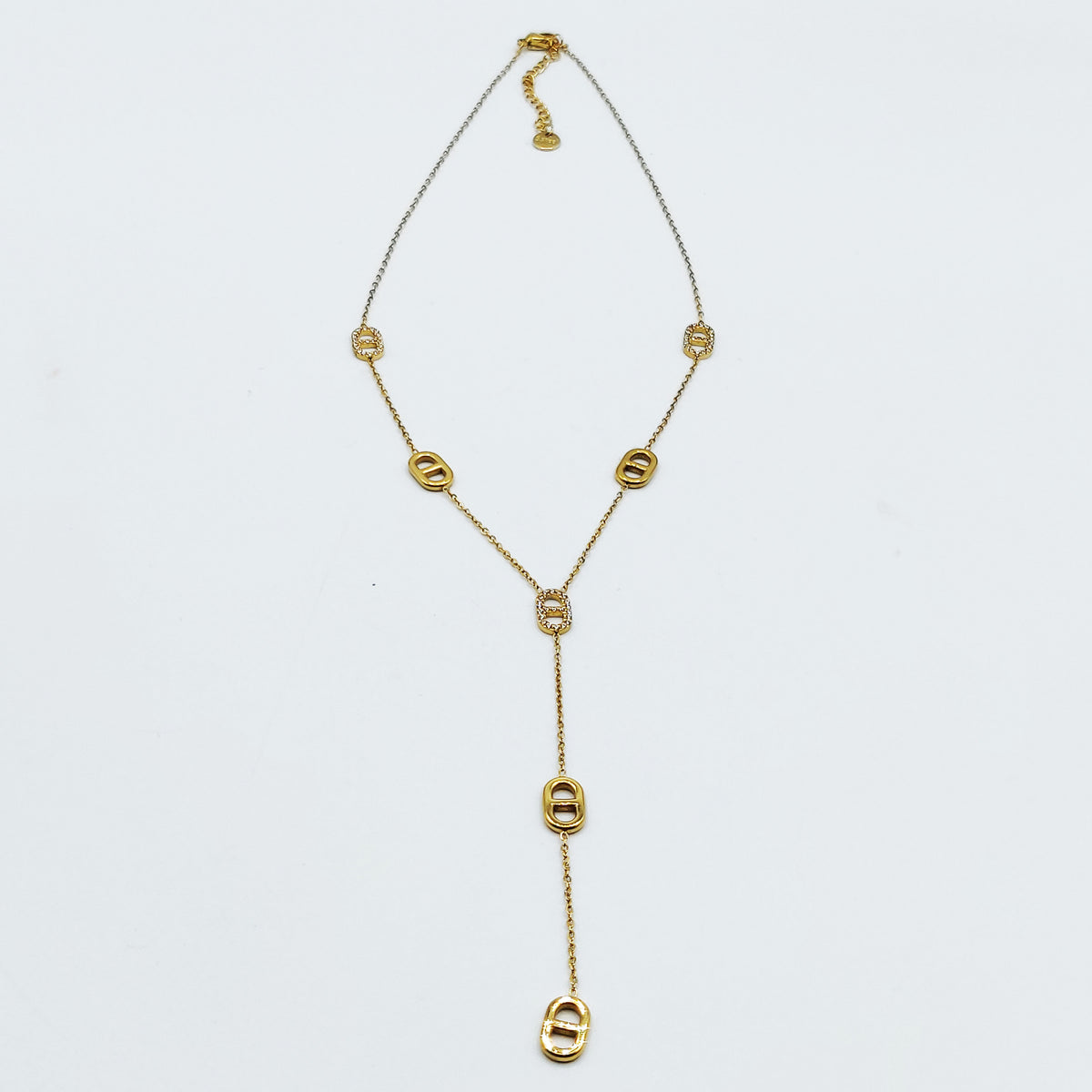 Collier Multi H Luxe Dorés et Cristaux Descendant