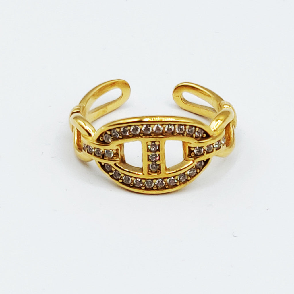 Bague H Luxe Full Cristaux