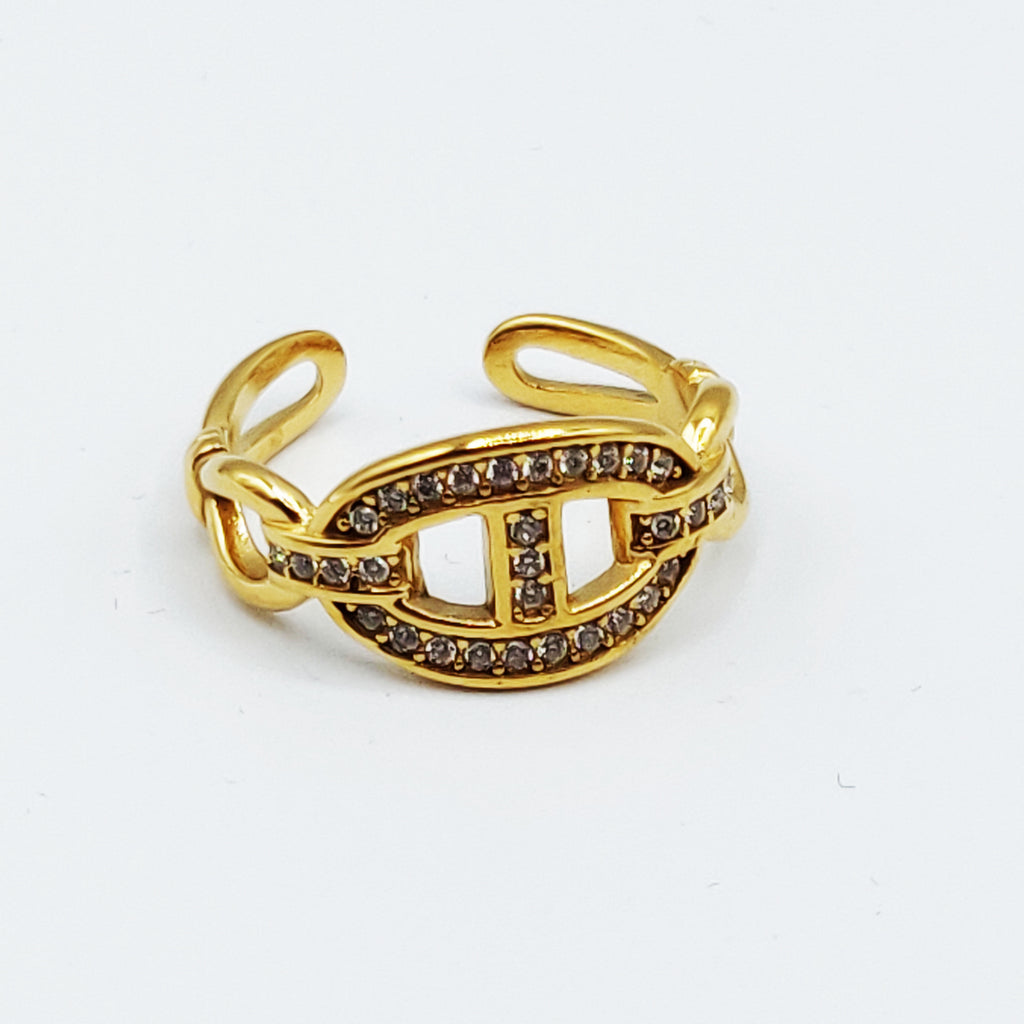 Bague H Luxe Full Cristaux