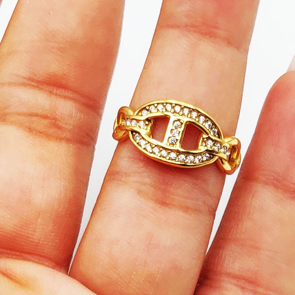 Bague H Luxe Full Cristaux