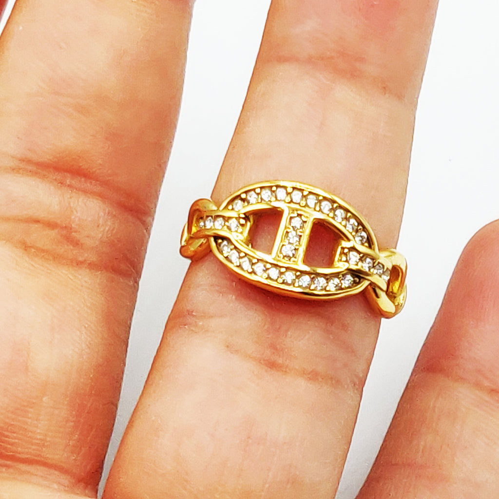 Bague H Luxe Full Cristaux