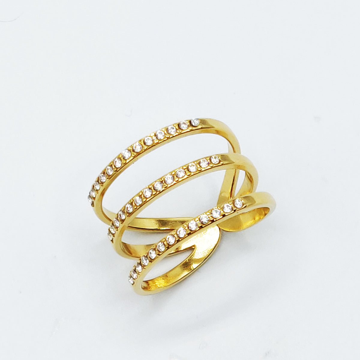 Bague 3 Lignes Cristaux