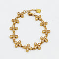 Bracelet Multi Fleurs 4 Gouttes Cristaux Luxe