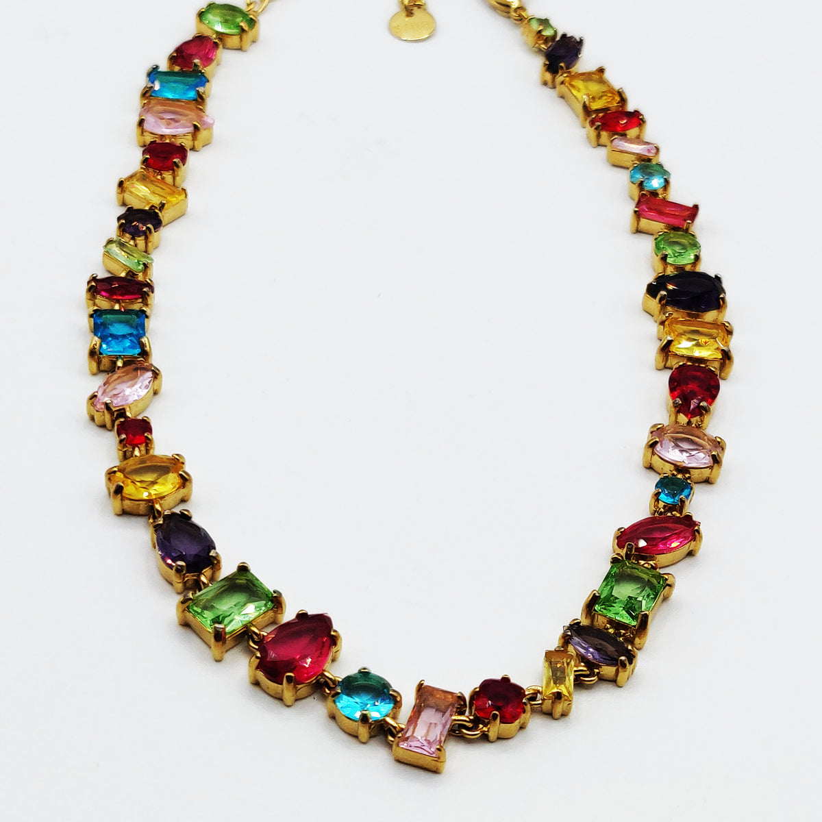 Collier Multi Cristaux Multi Formes et Multicolores Foncés Luxe