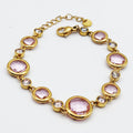 Bracelet Multi Gros Cristaux Ronds Roses Luxe