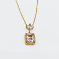 Collier Rectangle Cristal Tour Cristaux Luxe