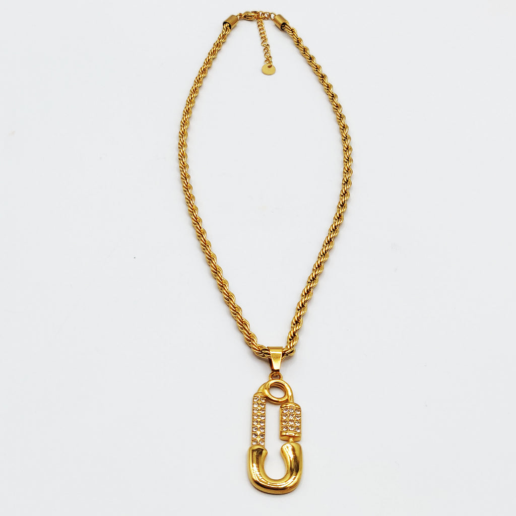 Collier Épingle Stylish Cristaux Luxe