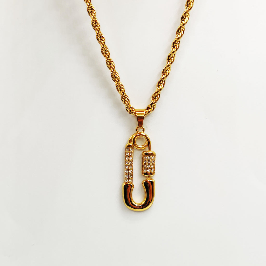 Collier Épingle Stylish Cristaux Luxe