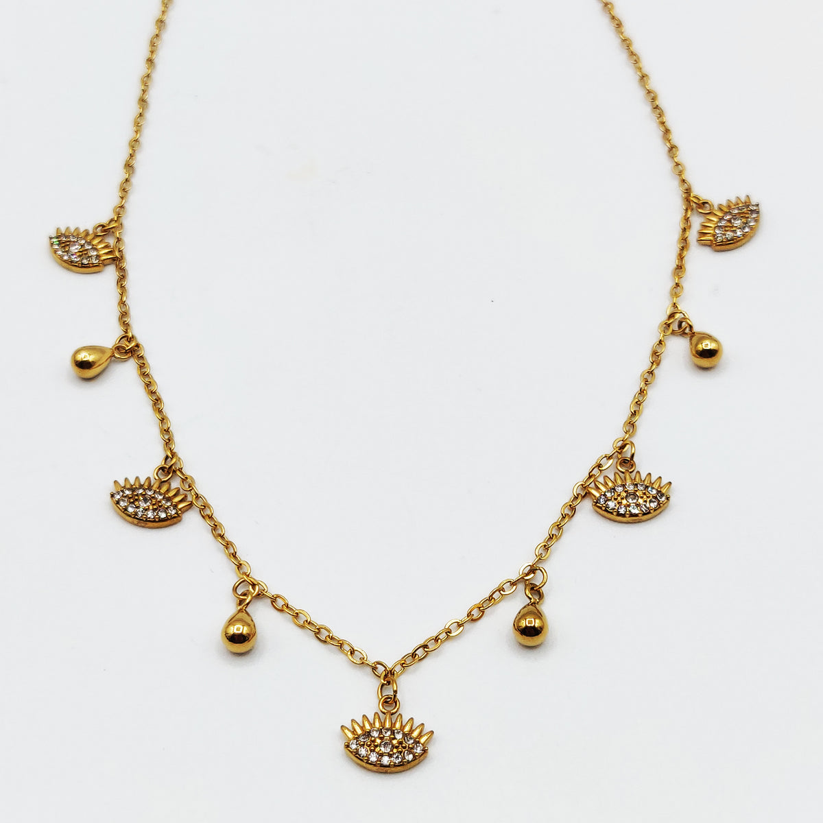 Collier Multi Yeux Fashion Cristaux Luxe