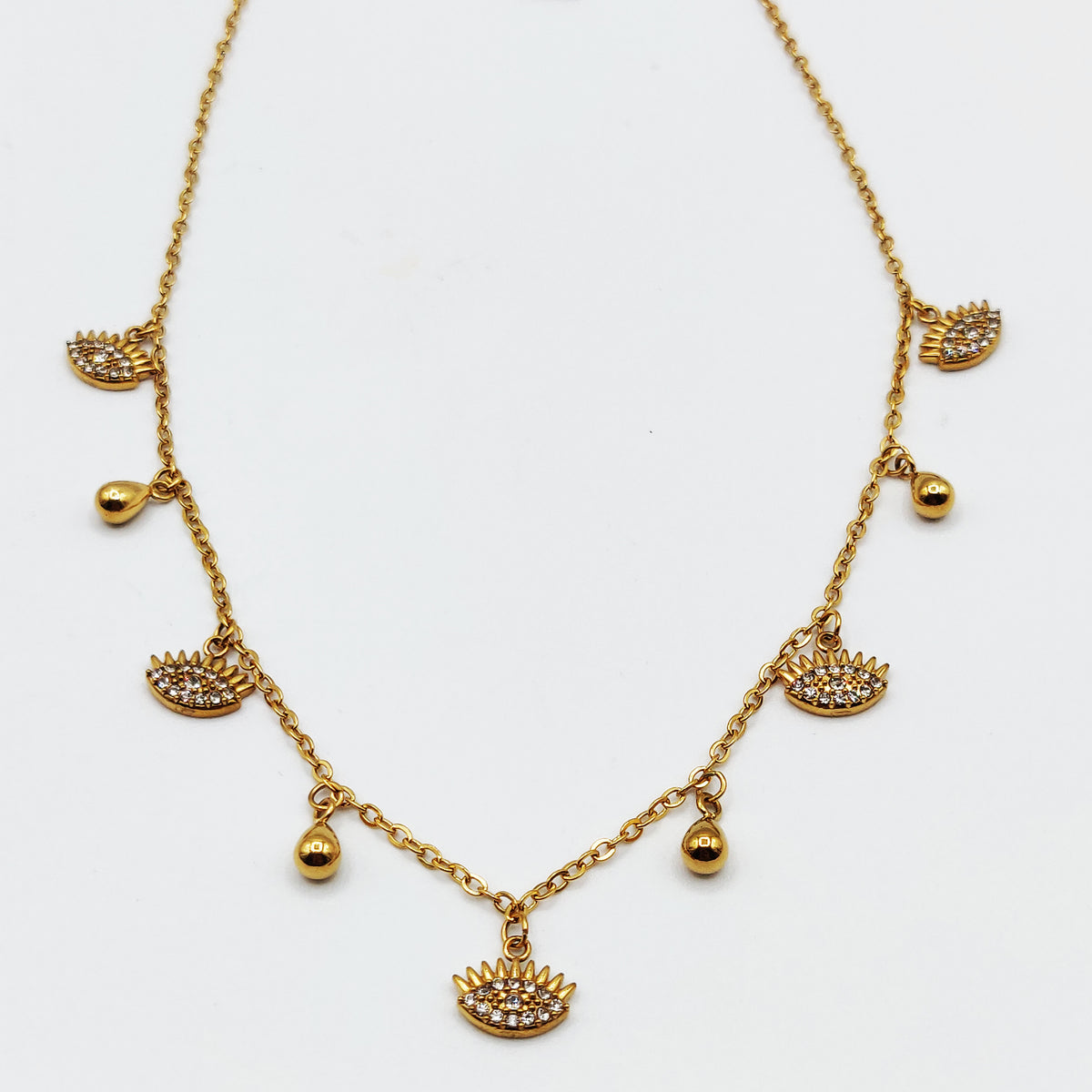 Collier Multi Yeux Fashion Cristaux Luxe