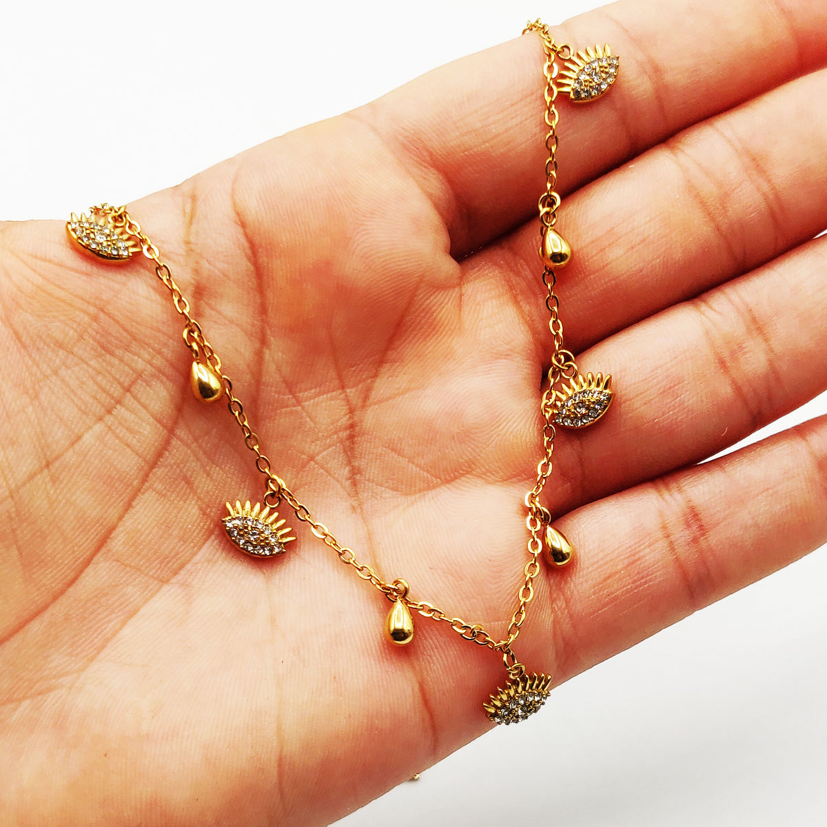 Collier Multi Yeux Fashion Cristaux Luxe