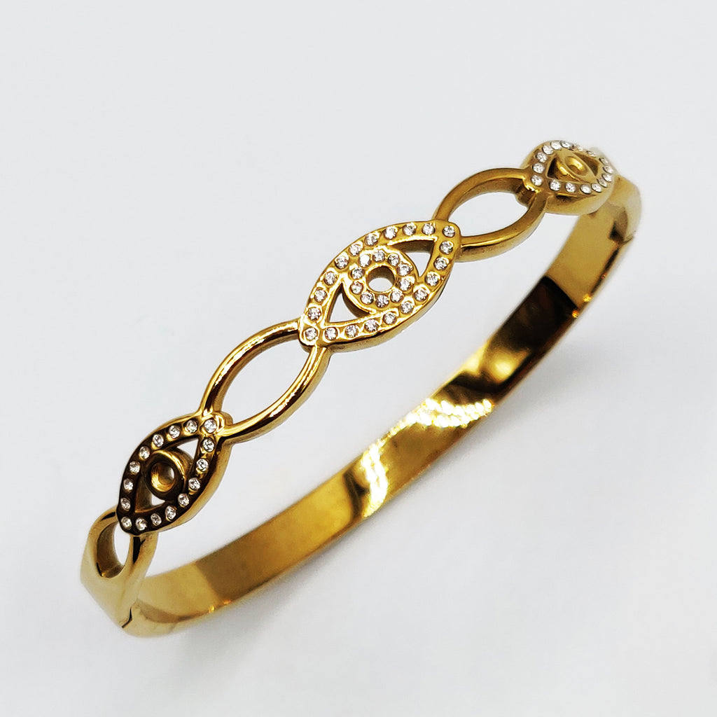 Bracelet Rigide Multi Yeux Fashion Cristaux Luxe