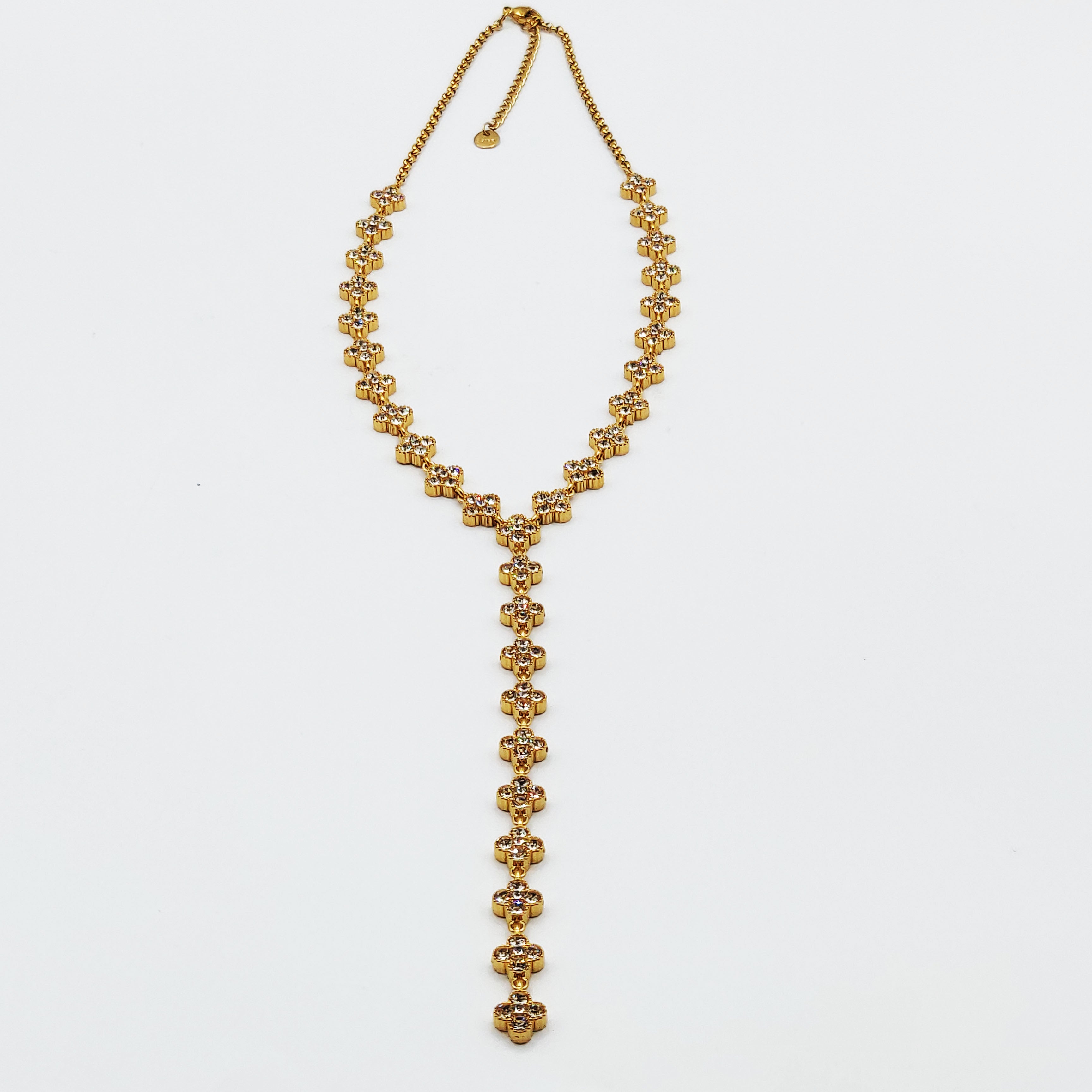Collier Multi Trèfles 4 Cristaux Luxe Descendant