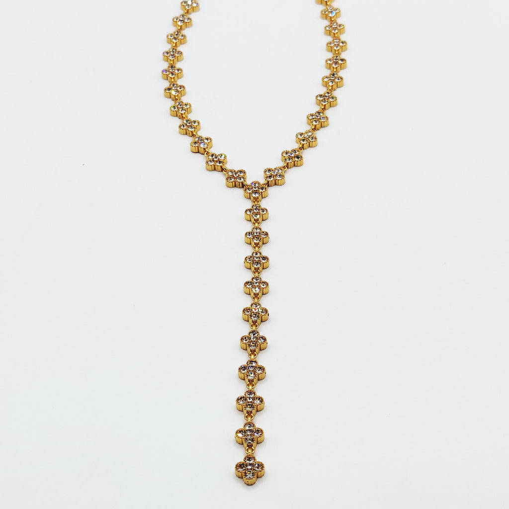 Collier Multi Trèfles 4 Cristaux Luxe Descendant