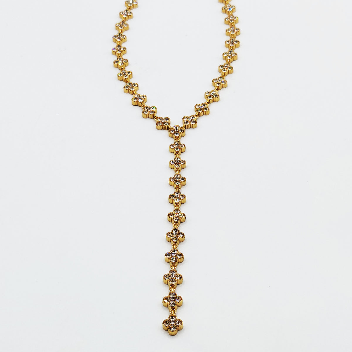 Collier Multi Trèfles 4 Cristaux Luxe Descendant