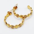 Boucles d'oreilles Trèfles Dorés et 4 Cristaux Luxe
