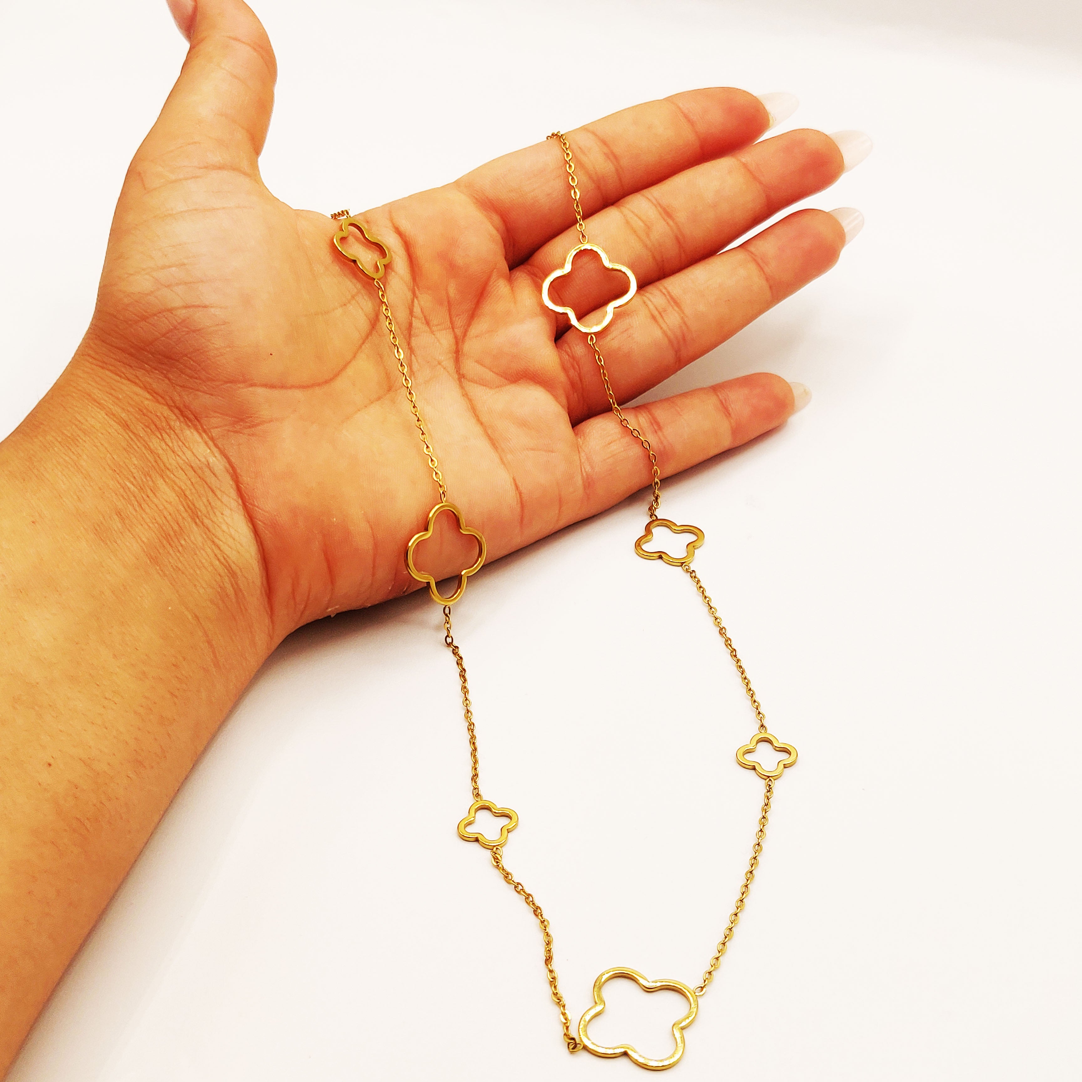 Collier / Sautoir Multi Trèfles Creux Multi Tailles Luxe