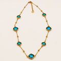 Collier Multi Cristaux Losanges Bleus Luxe