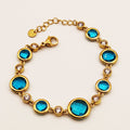 Bracelet Multi Cristaux Ronds Bleus Luxe