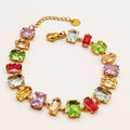 Bracelet Multi Cristaux Rectangles Multi Formes Multicolores Luxe