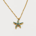 Collier Étoile de Mer Perles d'imitation Bleues