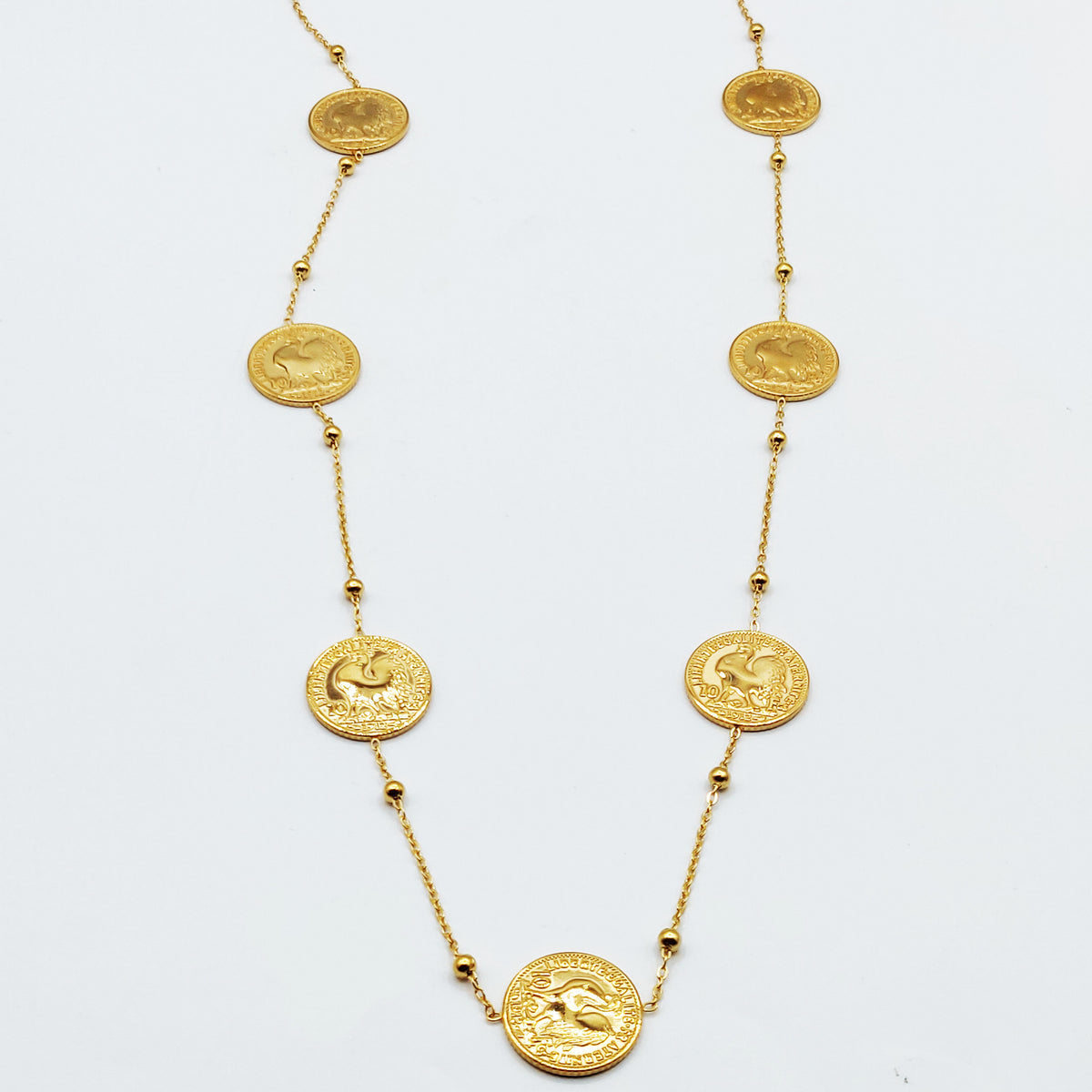 Collier / Sautoir Multi Louise Coq et Perles d'imitation Dorées Luxe