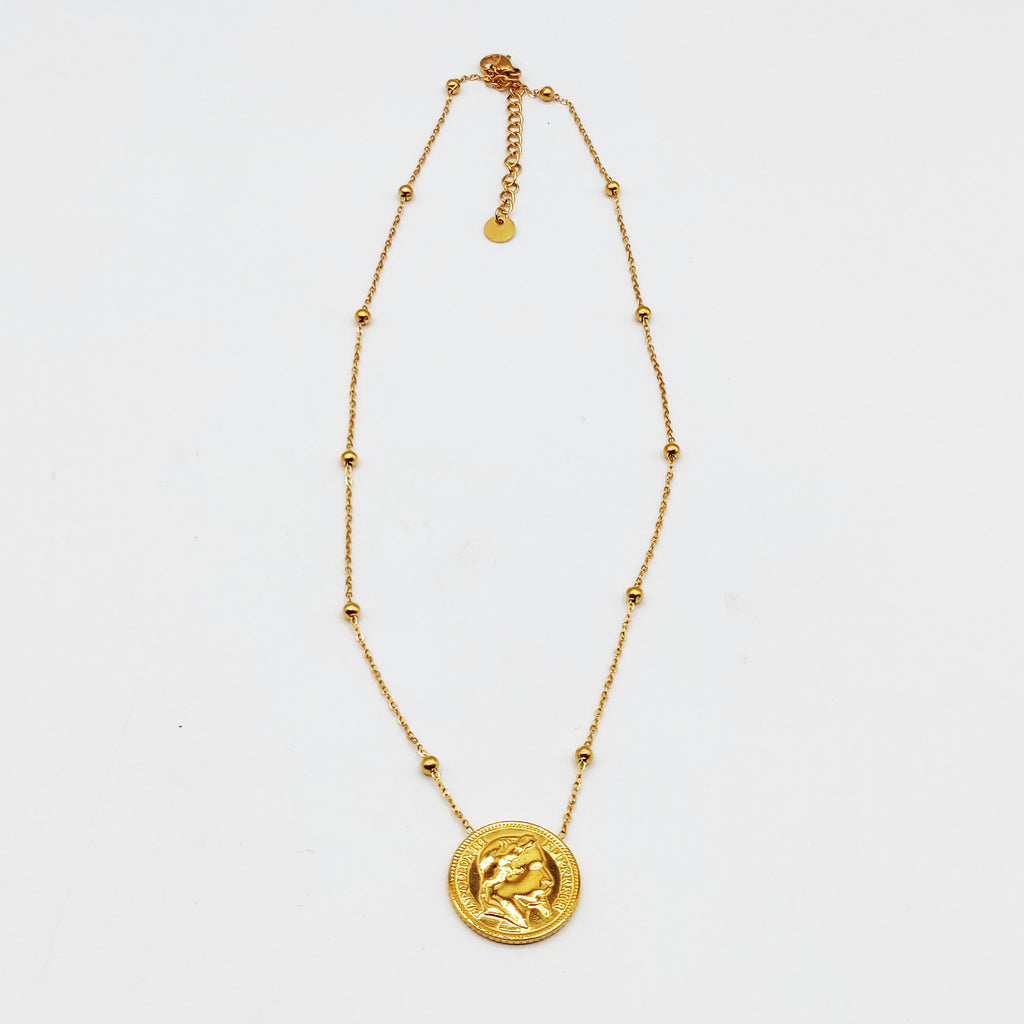 Collier Louise Napoleon et Perles d'imitation Dorées Luxe