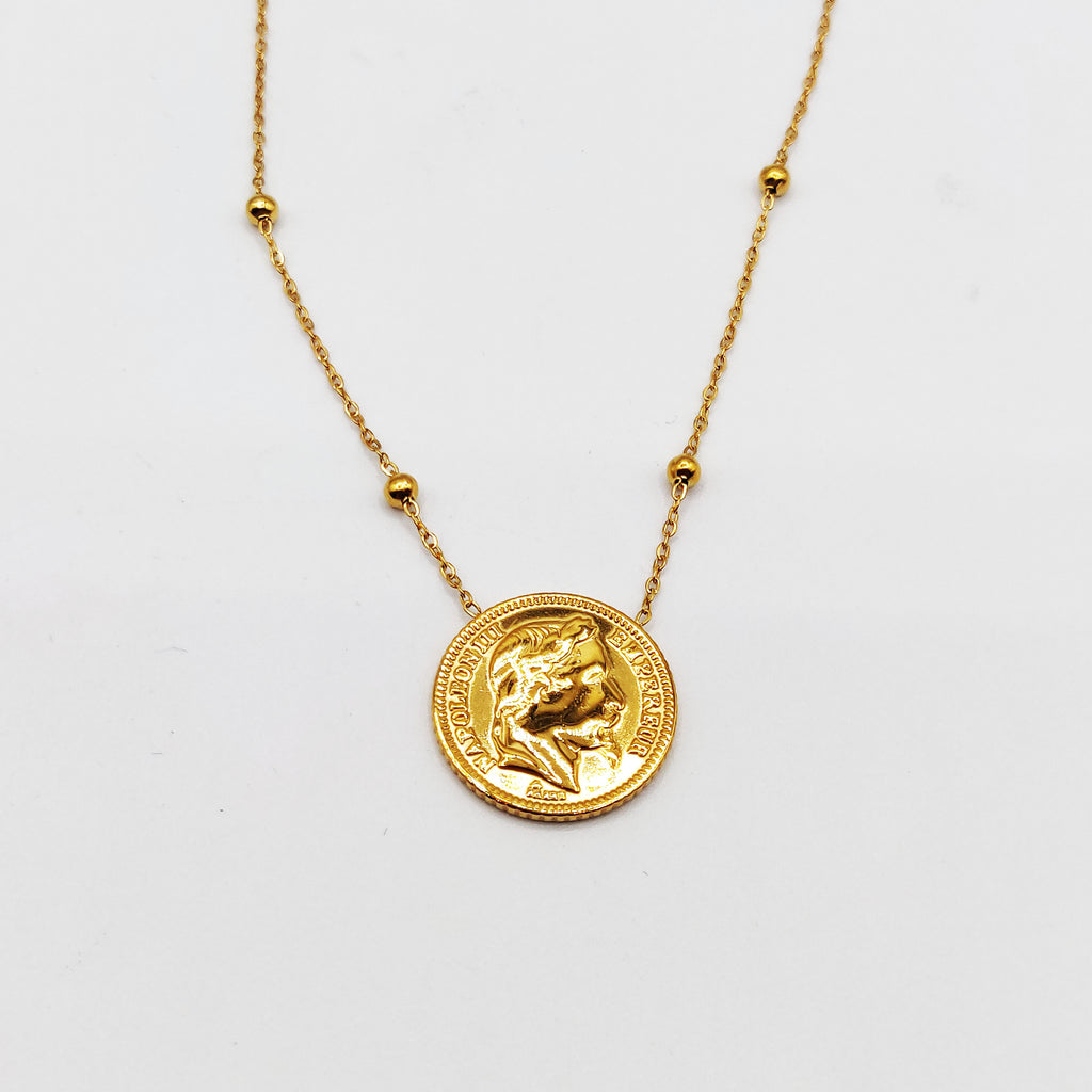 Collier Louise Napoleon et Perles d'imitation Dorées Luxe