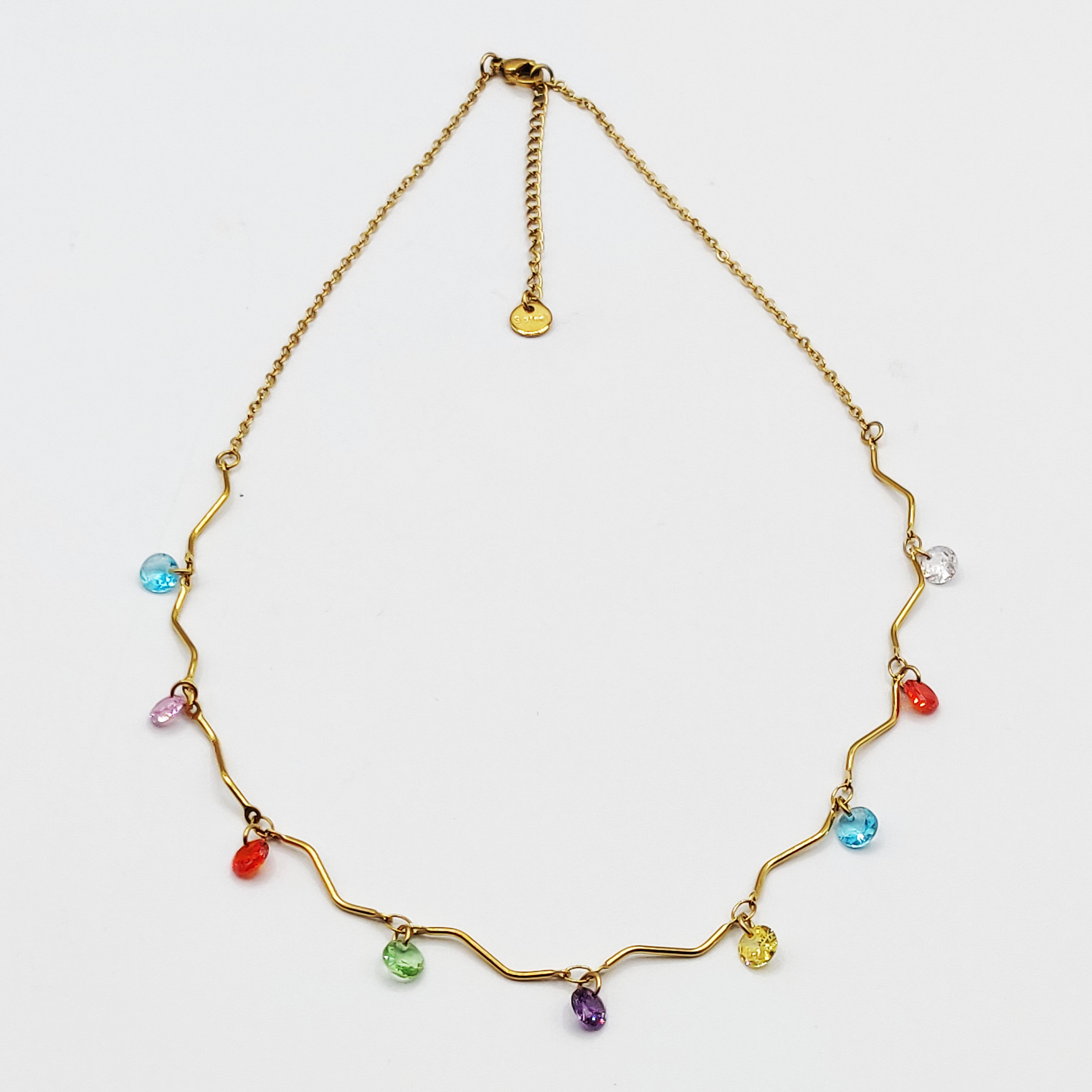 Collier Mi-Rigide Multi Cristaux Multicolores Luxe