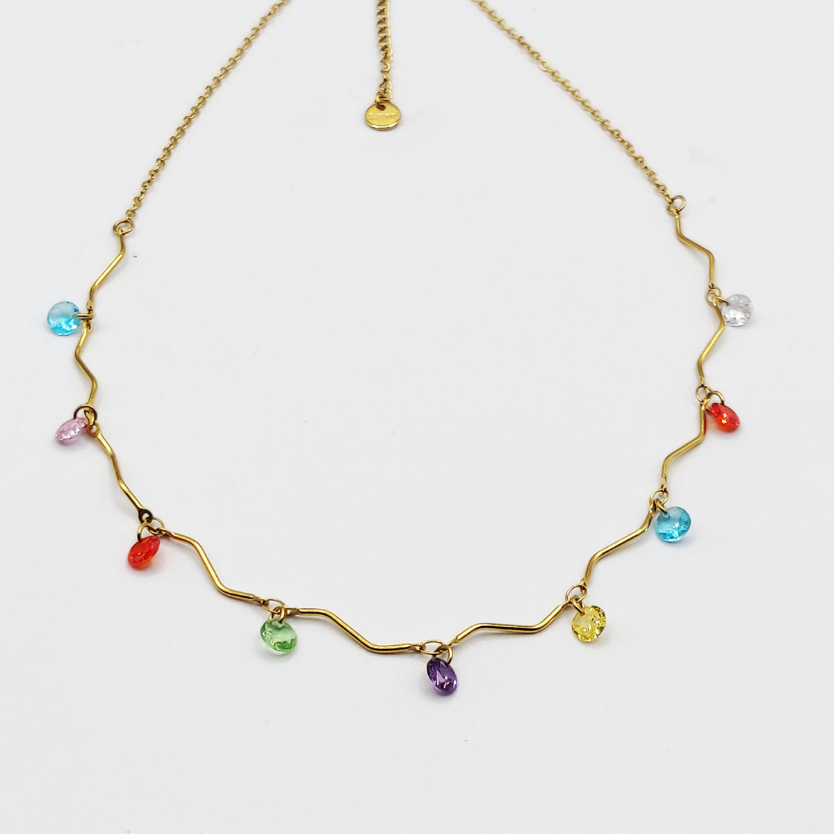 Collier Mi-Rigide Multi Cristaux Multicolores Luxe