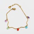 Bracelet Mi-Rigide Multi Cristaux Multicolores Luxe