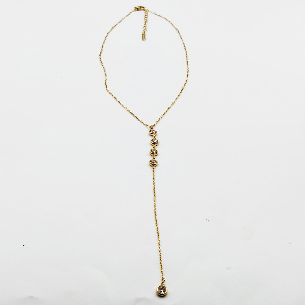 Collier 5 Cristaux Ronds Descendant Luxe