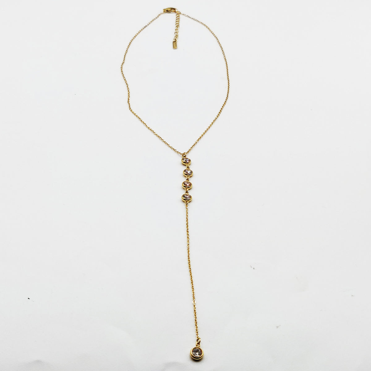 Collier 5 Cristaux Ronds Descendant Luxe