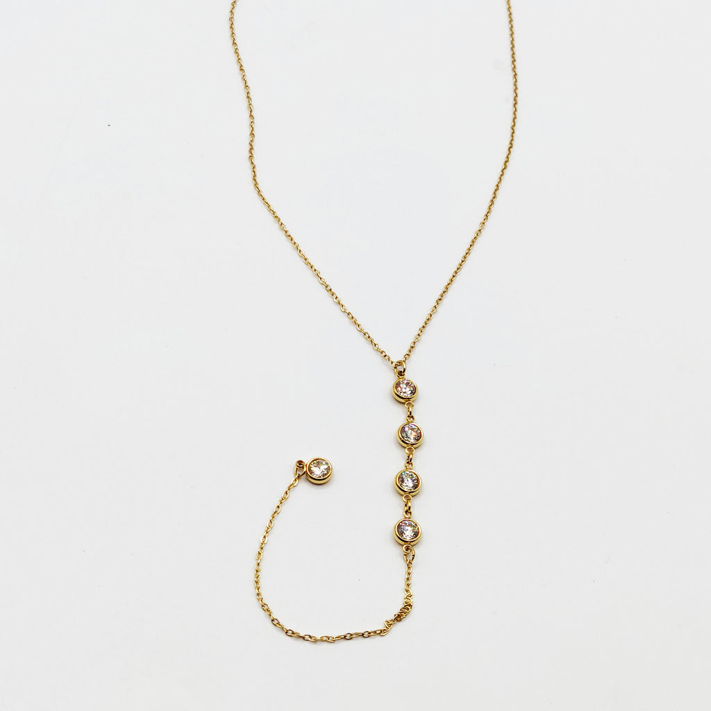 Collier 5 Cristaux Ronds Descendant Luxe