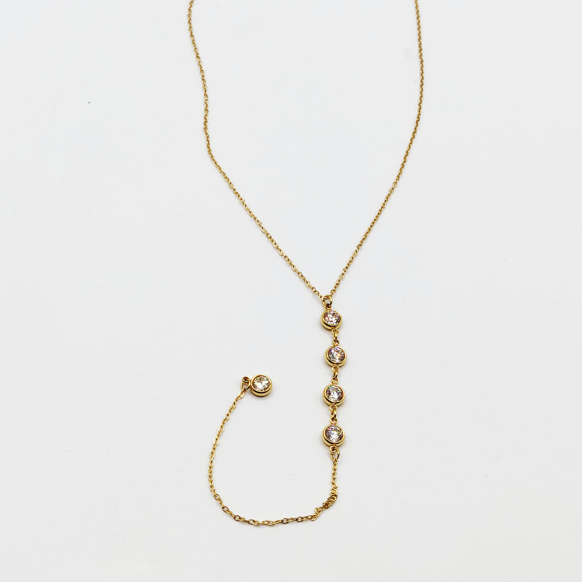 Collier 5 Cristaux Ronds Descendant Luxe