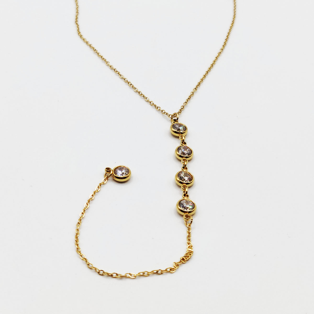 Collier 5 Cristaux Ronds Descendant Luxe