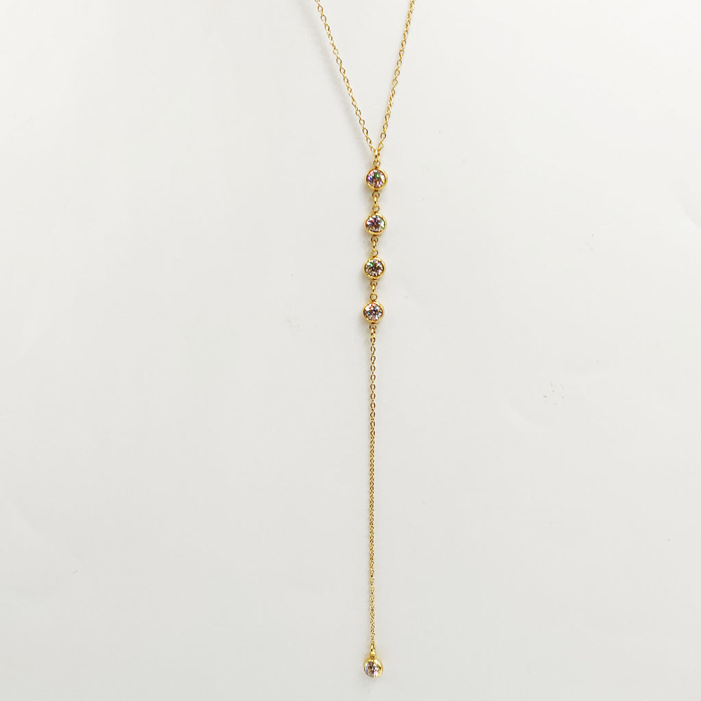 Collier 5 Cristaux Ronds Descendant Luxe