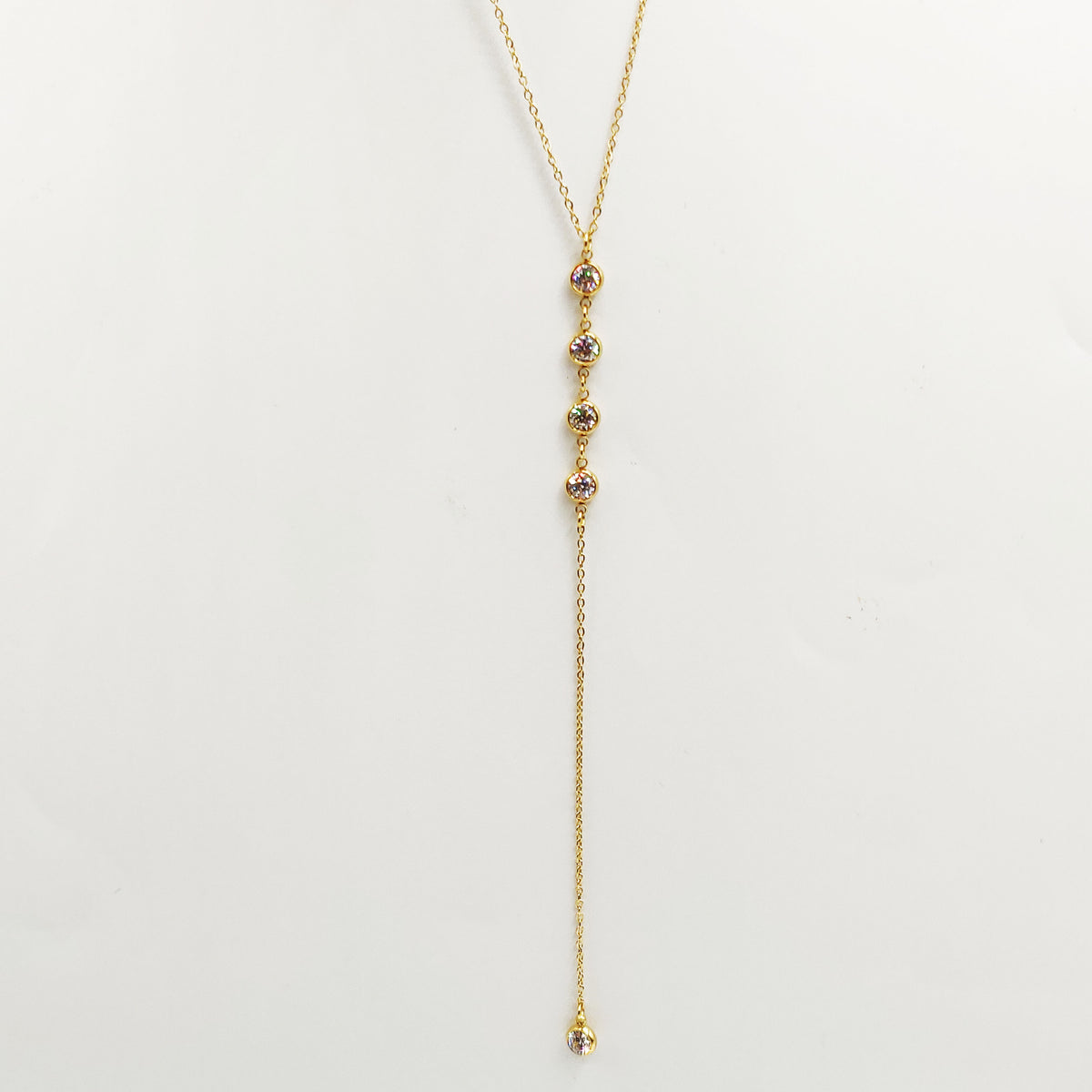 Collier 5 Cristaux Ronds Descendant Luxe
