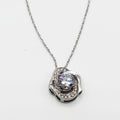 Collier Fleur Cristaux Argenté Luxe