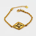 Bracelet Torsade Losange Cristaux Noirs Luxe