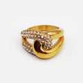 Bague Noeud Doré et Cristaux Luxe