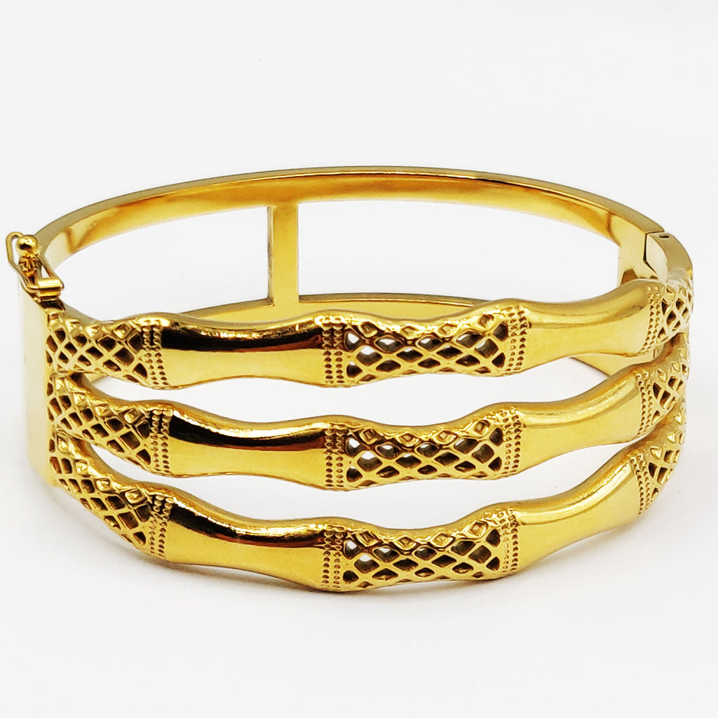 Bracelet Rigide Triple Lignes Os Luxe
