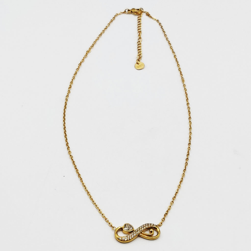 Collier Infinity Cristaux Coeur Cristal Luxe