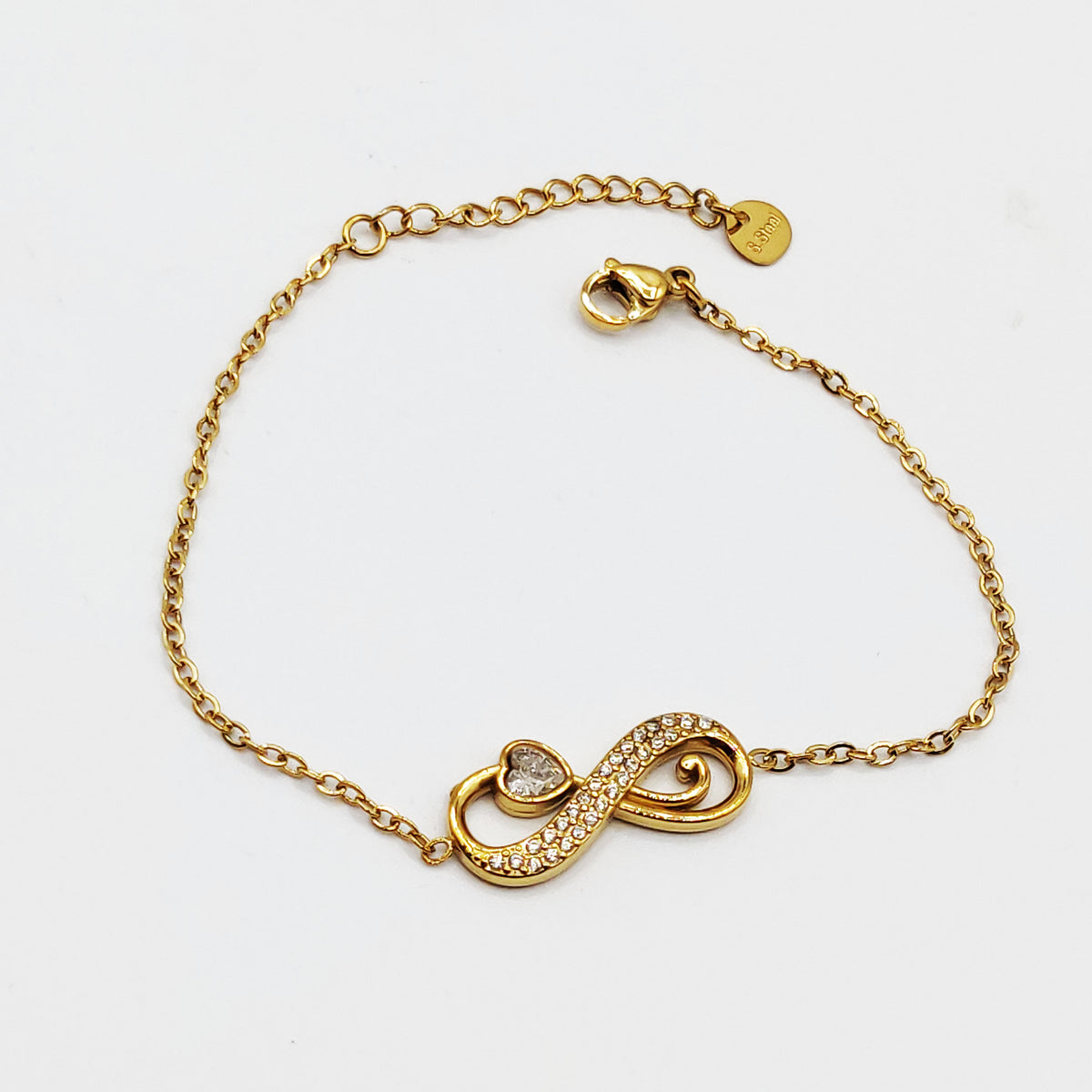 Bracelet Infinity Cristaux Coeur Cristal Luxe