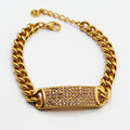 Bracelet Tresse Grande Barre Cristaux Luxe